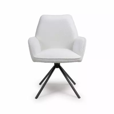 Luna Boucle Dining Chair - Ivory